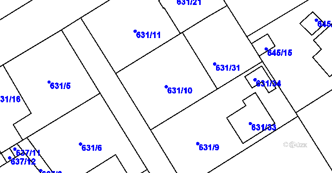 Parcela st. 631/10 v KÚ Josefov u Jaroměře, Katastrální mapa