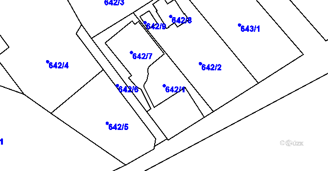 Parcela st. 642/1 v KÚ Josefov u Jaroměře, Katastrální mapa