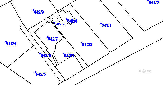 Parcela st. 642/2 v KÚ Josefov u Jaroměře, Katastrální mapa