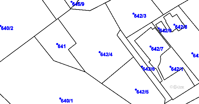 Parcela st. 642/4 v KÚ Josefov u Jaroměře, Katastrální mapa