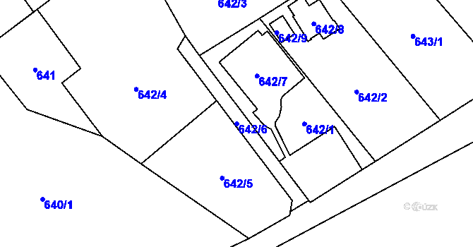 Parcela st. 642/6 v KÚ Josefov u Jaroměře, Katastrální mapa