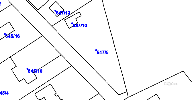 Parcela st. 647/5 v KÚ Josefov u Jaroměře, Katastrální mapa