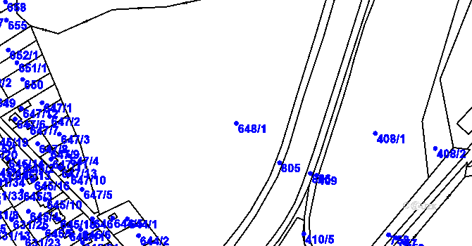 Parcela st. 648/1 v KÚ Josefov u Jaroměře, Katastrální mapa