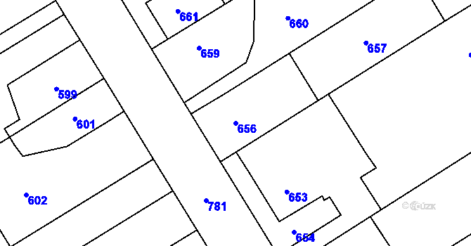 Parcela st. 656 v KÚ Josefov u Jaroměře, Katastrální mapa
