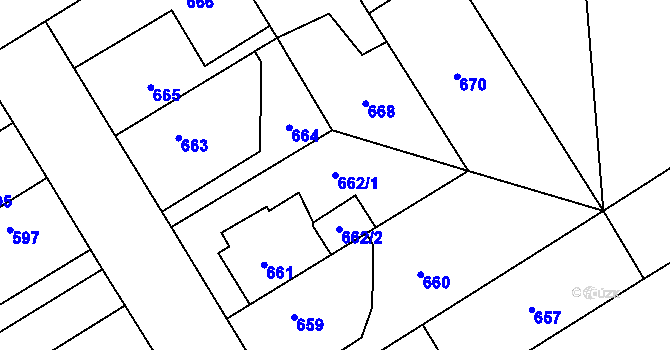 Parcela st. 662/1 v KÚ Josefov u Jaroměře, Katastrální mapa