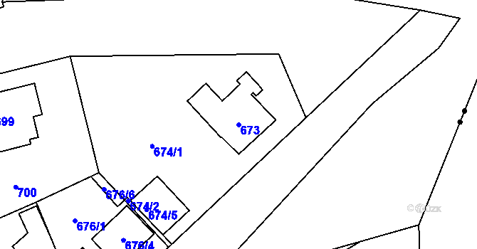 Parcela st. 673 v KÚ Josefov u Jaroměře, Katastrální mapa