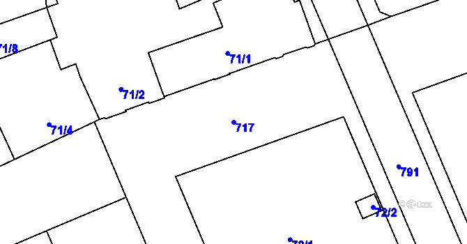 Parcela st. 717 v KÚ Josefov u Jaroměře, Katastrální mapa