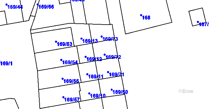 Parcela st. 169/72 v KÚ Josefov u Jaroměře, Katastrální mapa