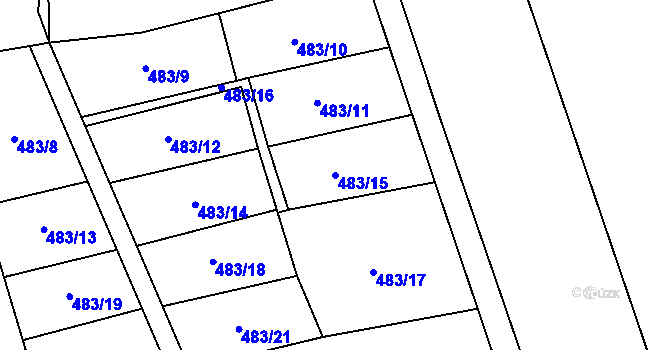 Parcela st. 483/15 v KÚ Josefov u Jaroměře, Katastrální mapa