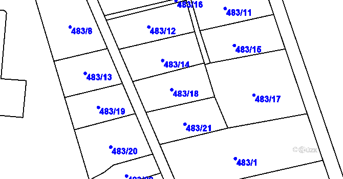Parcela st. 483/18 v KÚ Josefov u Jaroměře, Katastrální mapa
