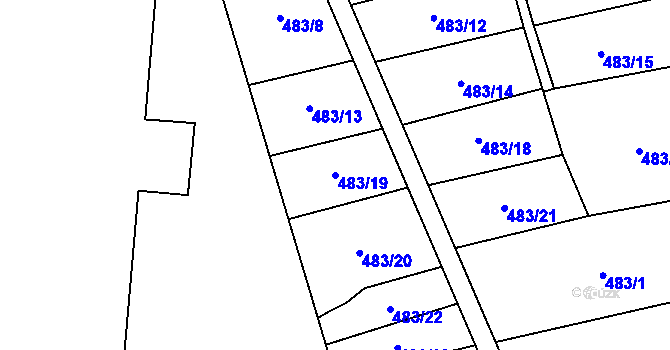 Parcela st. 483/19 v KÚ Josefov u Jaroměře, Katastrální mapa