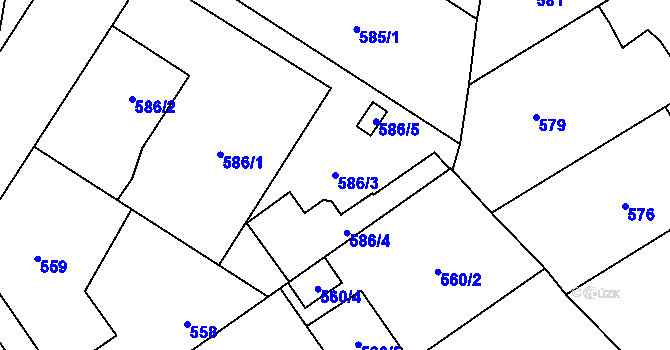 Parcela st. 586/3 v KÚ Josefov u Jaroměře, Katastrální mapa