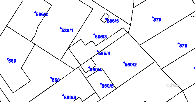 Parcela st. 586/4 v KÚ Josefov u Jaroměře, Katastrální mapa