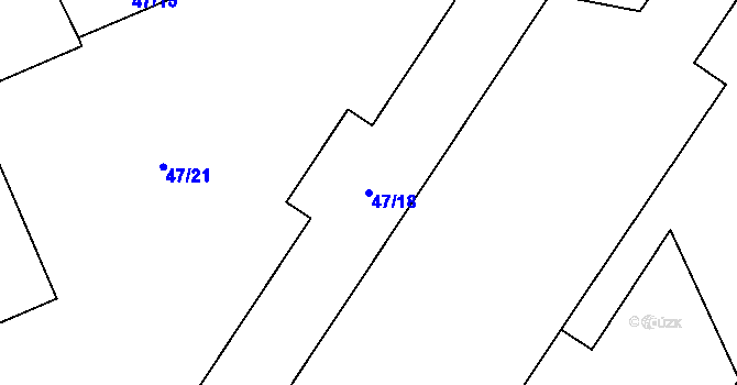 Parcela st. 47/18 v KÚ Josefov u Jaroměře, Katastrální mapa