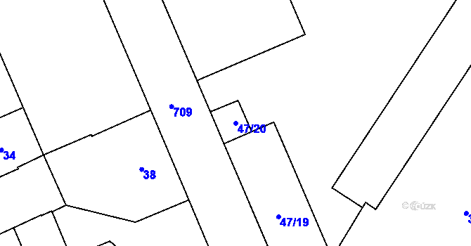 Parcela st. 47/20 v KÚ Josefov u Jaroměře, Katastrální mapa