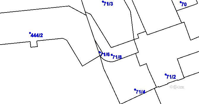 Parcela st. 71/6 v KÚ Josefov u Jaroměře, Katastrální mapa