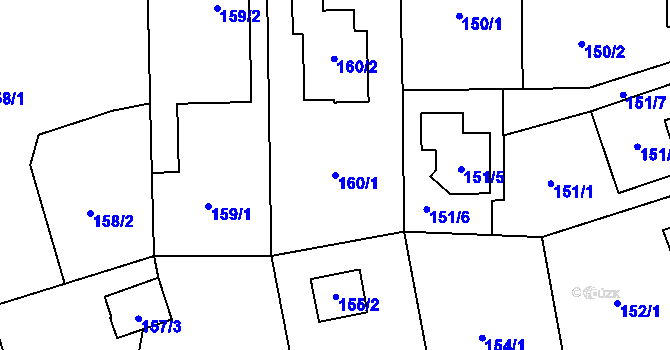 Parcela st. 160/1 v KÚ Josefov u Jaroměře, Katastrální mapa