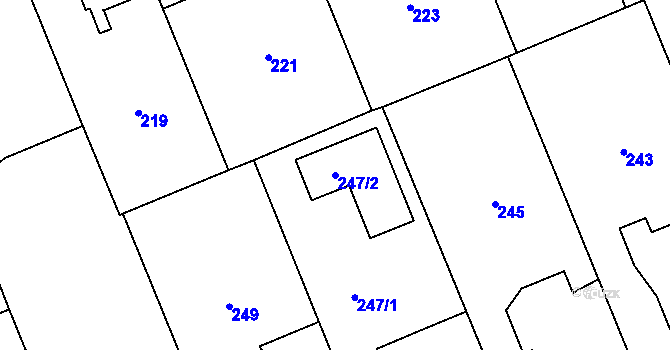 Parcela st. 247/2 v KÚ Josefov u Jaroměře, Katastrální mapa