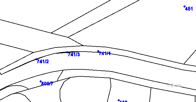 Parcela st. 741/1 v KÚ Josefov u Jaroměře, Katastrální mapa