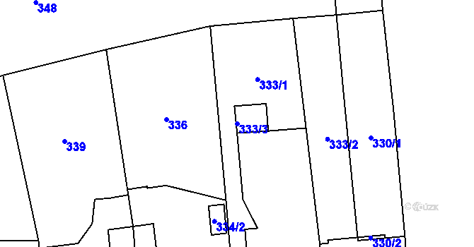 Parcela st. 333/3 v KÚ Josefov u Jaroměře, Katastrální mapa