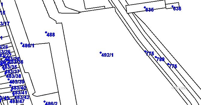 Parcela st. 492/1 v KÚ Josefov u Jaroměře, Katastrální mapa
