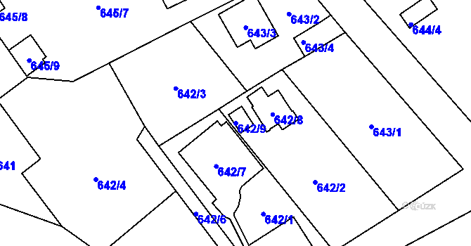 Parcela st. 642/9 v KÚ Josefov u Jaroměře, Katastrální mapa