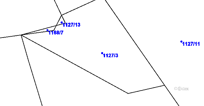 Parcela st. 1127/3 v KÚ Jezbiny, Katastrální mapa