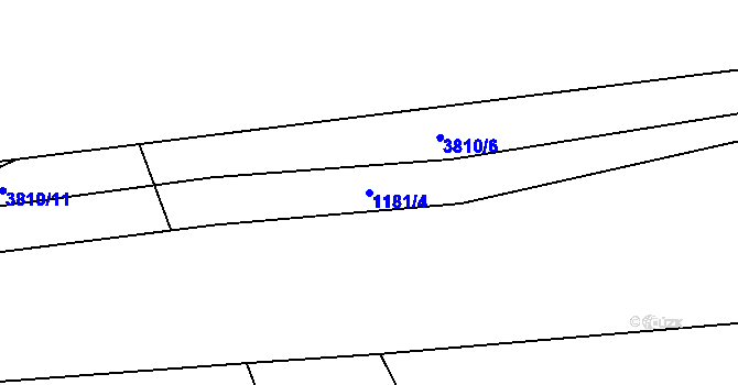 Parcela st. 1181/4 v KÚ Jezbiny, Katastrální mapa