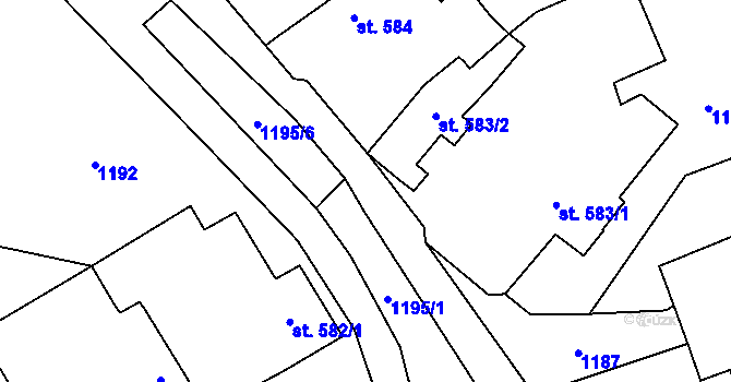 Parcela st. 3673 v KÚ Jezbiny, Katastrální mapa