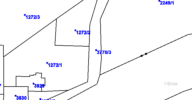 Parcela st. 3770/3 v KÚ Jezbiny, Katastrální mapa