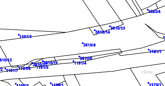 Parcela st. 3810/4 v KÚ Jezbiny, Katastrální mapa