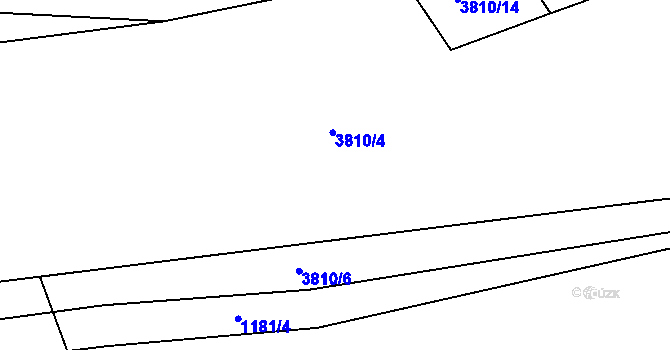 Parcela st. 3810/7 v KÚ Jezbiny, Katastrální mapa