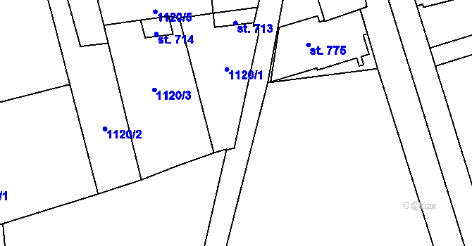 Parcela st. 3670/2 v KÚ Jezbiny, Katastrální mapa