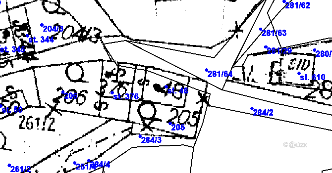 Parcela st. 48 v KÚ Jaroměřice, Katastrální mapa