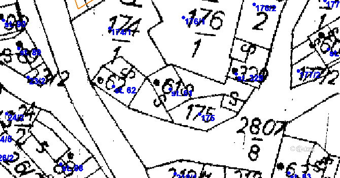 Parcela st. 61 v KÚ Jaroměřice, Katastrální mapa