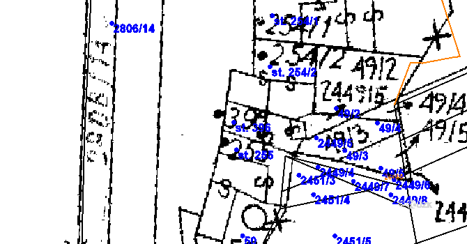 Parcela st. 396 v KÚ Jaroměřice, Katastrální mapa