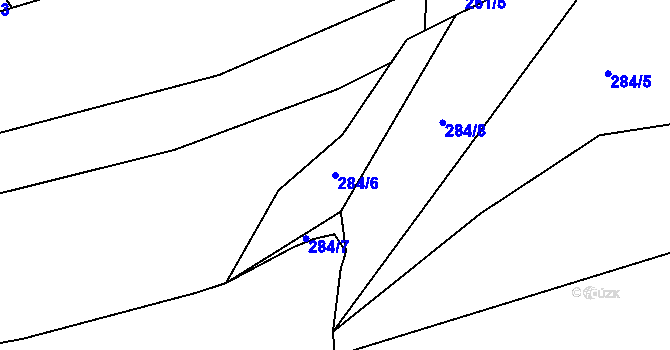 Parcela st. 284/6 v KÚ Jaroměřice, Katastrální mapa