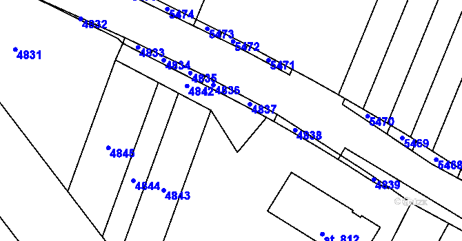 Parcela st. 806/2 v KÚ Jaroměřice, Katastrální mapa