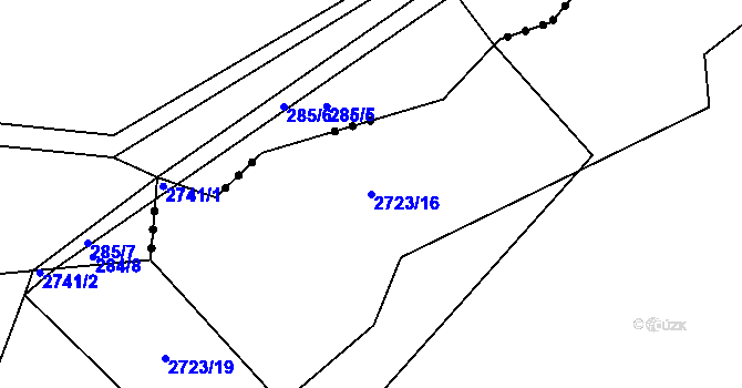 Parcela st. 2723/16 v KÚ Jaroměřice, Katastrální mapa