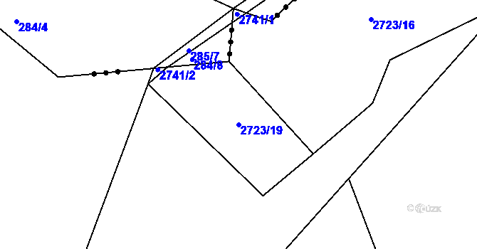 Parcela st. 2723/19 v KÚ Jaroměřice, Katastrální mapa