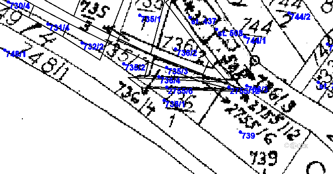 Parcela st. 2755/6 v KÚ Jaroměřice, Katastrální mapa