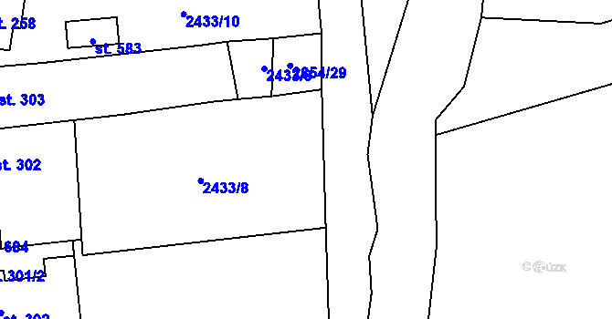Parcela st. 2854/28 v KÚ Jaroměřice, Katastrální mapa