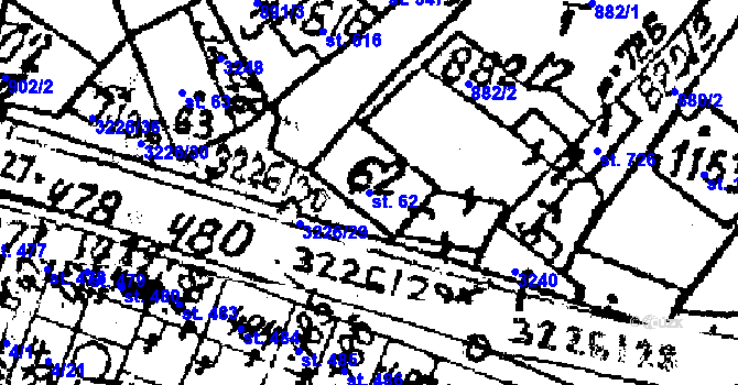 Parcela st. 62 v KÚ Jaroměřice nad Rokytnou, Katastrální mapa