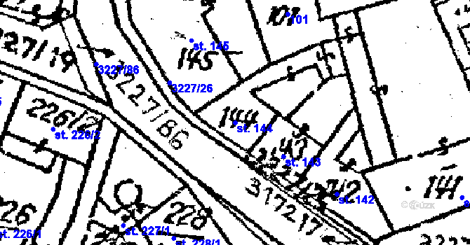 Parcela st. 144 v KÚ Jaroměřice nad Rokytnou, Katastrální mapa
