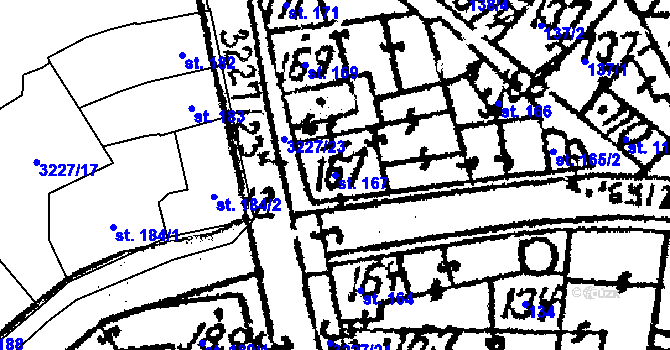 Parcela st. 167 v KÚ Jaroměřice nad Rokytnou, Katastrální mapa