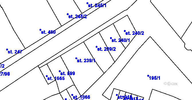 Parcela st. 239/2 v KÚ Jaroměřice nad Rokytnou, Katastrální mapa