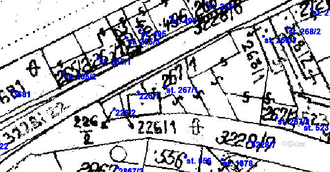 Parcela st. 267/1 v KÚ Jaroměřice nad Rokytnou, Katastrální mapa