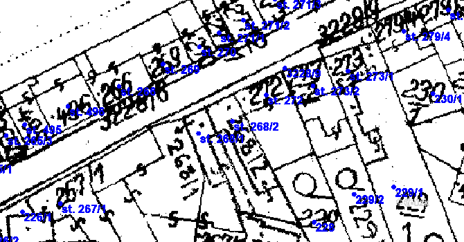 Parcela st. 268/2 v KÚ Jaroměřice nad Rokytnou, Katastrální mapa
