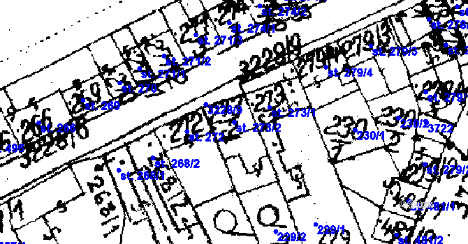 Parcela st. 273/2 v KÚ Jaroměřice nad Rokytnou, Katastrální mapa