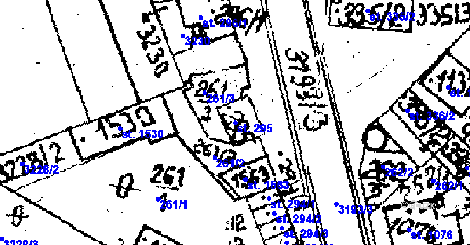 Parcela st. 295 v KÚ Jaroměřice nad Rokytnou, Katastrální mapa